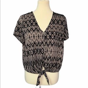 Celine brown & black short sleeve top